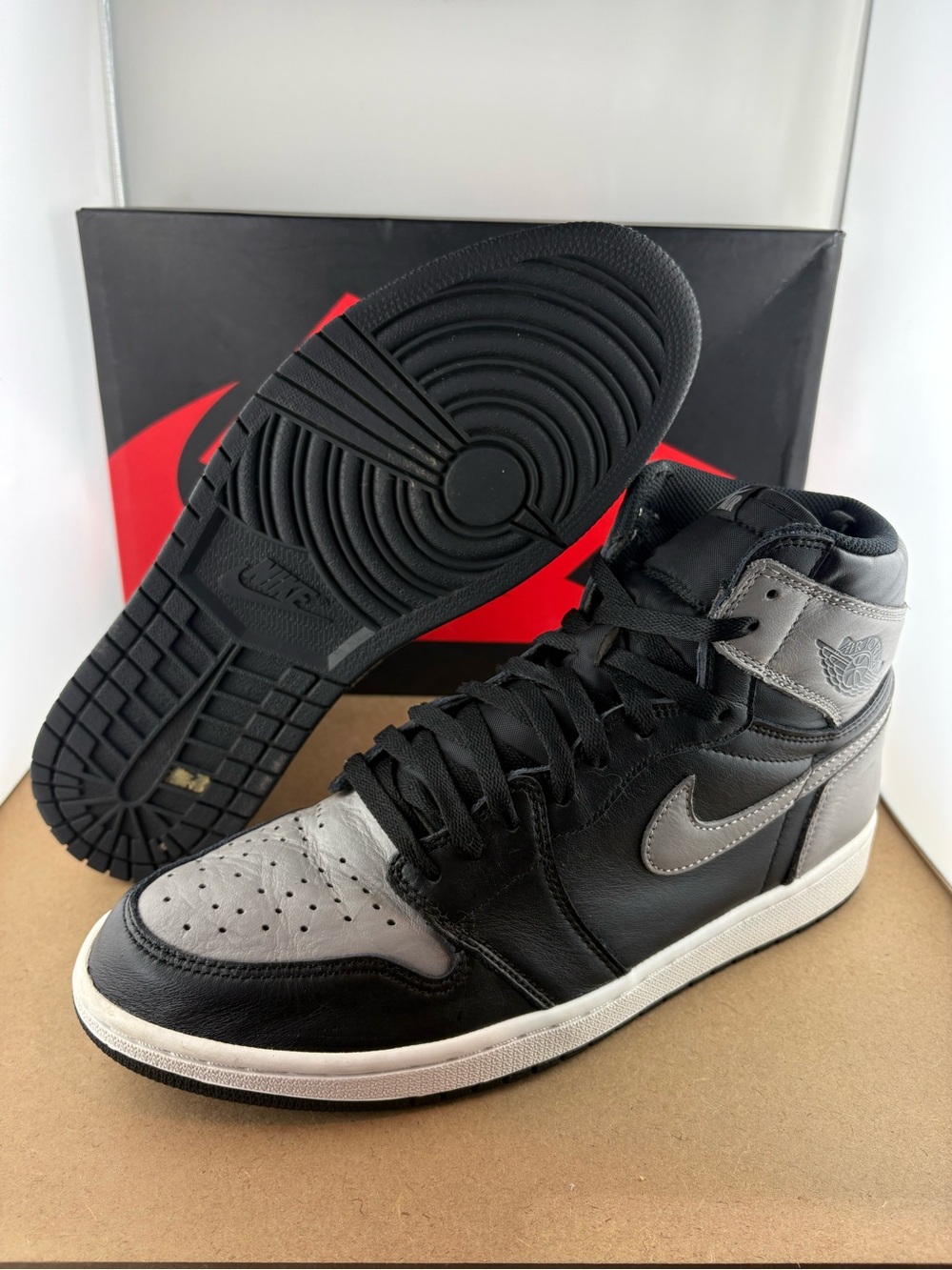 Nike Air Jordan 1 Retro High OG Shadow 555088-013 Mens Size 12 Black Grey 2018